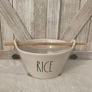 Rae Dunn Rice Bowl with Chopsticks